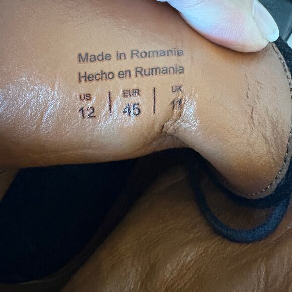 Mr. Bs Black Leather Lace-Up Boots 12 Made in Romania Butter Soft OldMoney - Picture 6 of 11